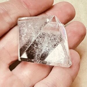 Clear Quartz Carved Crystal Pyramid Some Feathering